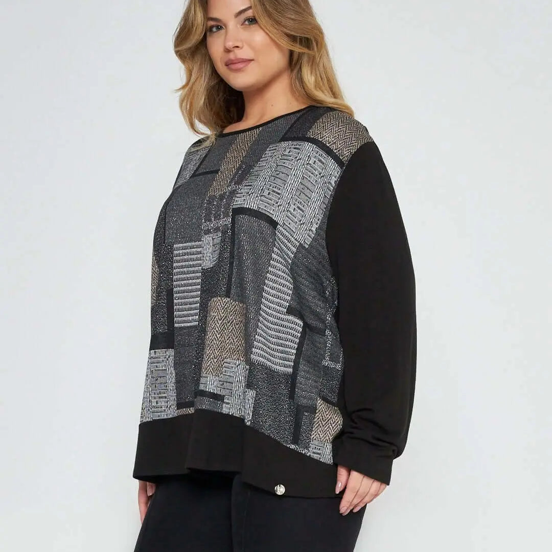 Maglia in fantasia NERO-GRIGIO DORABELLA PIU' 55