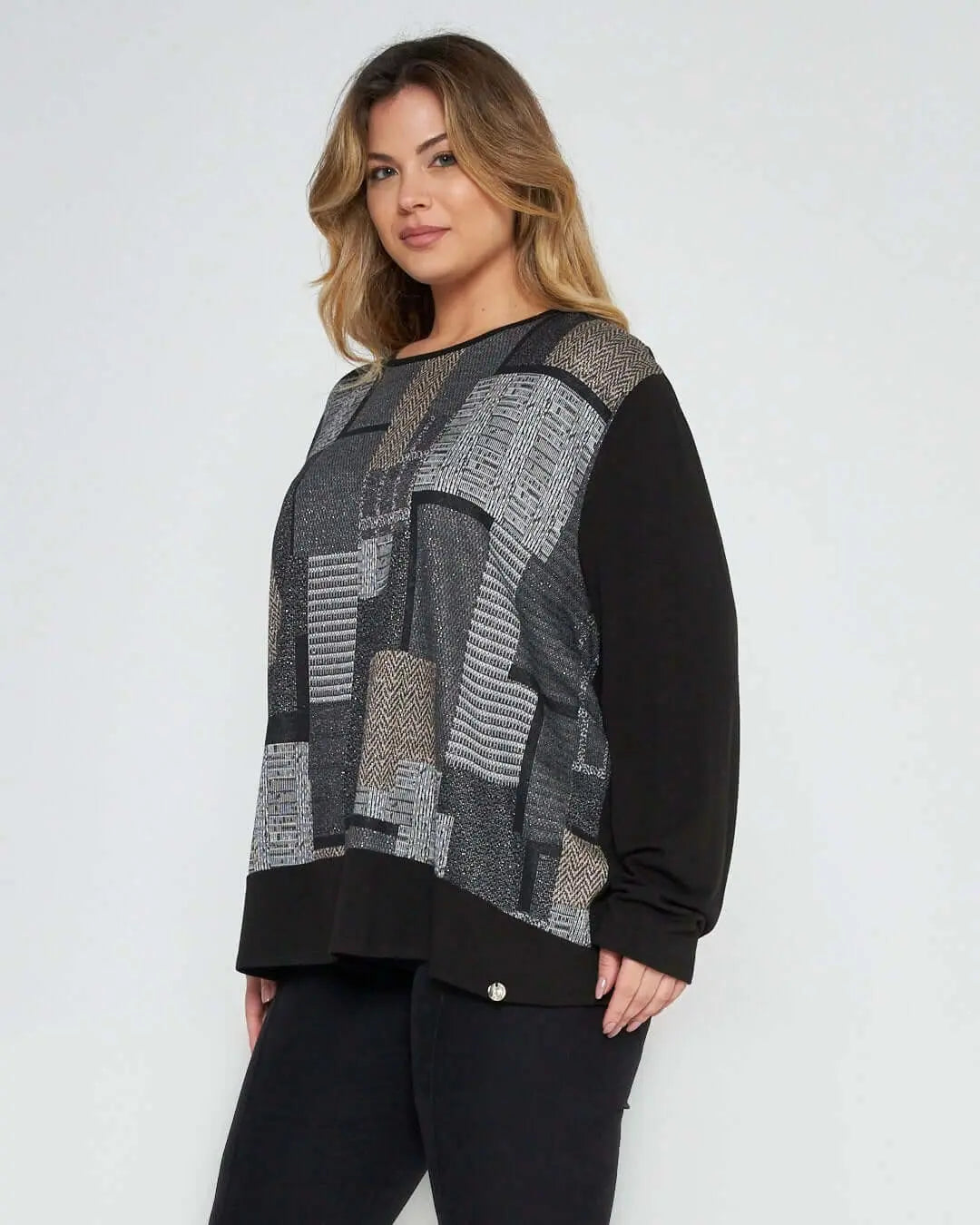 Maglia in fantasia NERO-GRIGIO DORABELLA PIU' 55