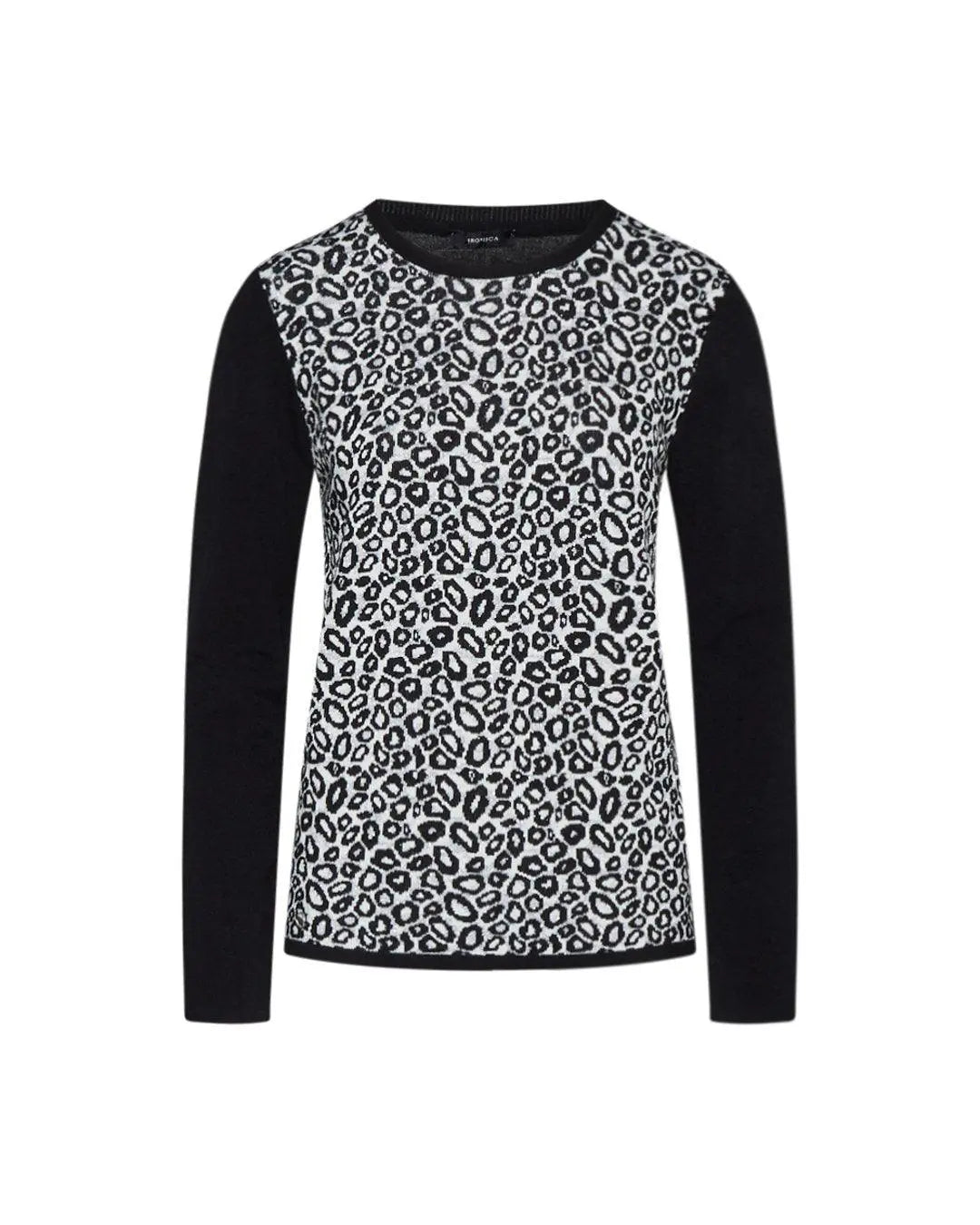 Maglia in fantasia animalier NERO-GRIGIO IRONICA XL