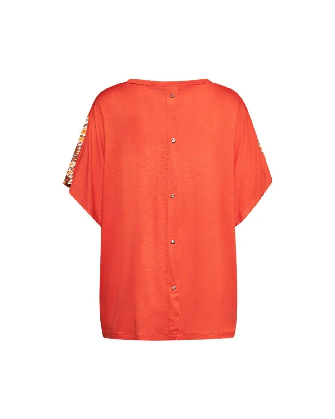 Maglia in fantasia con bottoni gioiello ARANCIO DORABELLA