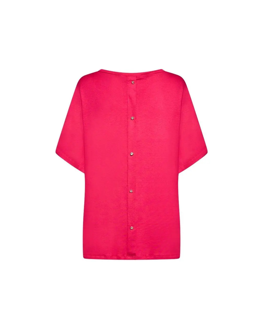 Maglia in fantasia con bottoni gioiello CICLAMINO DORABELLA