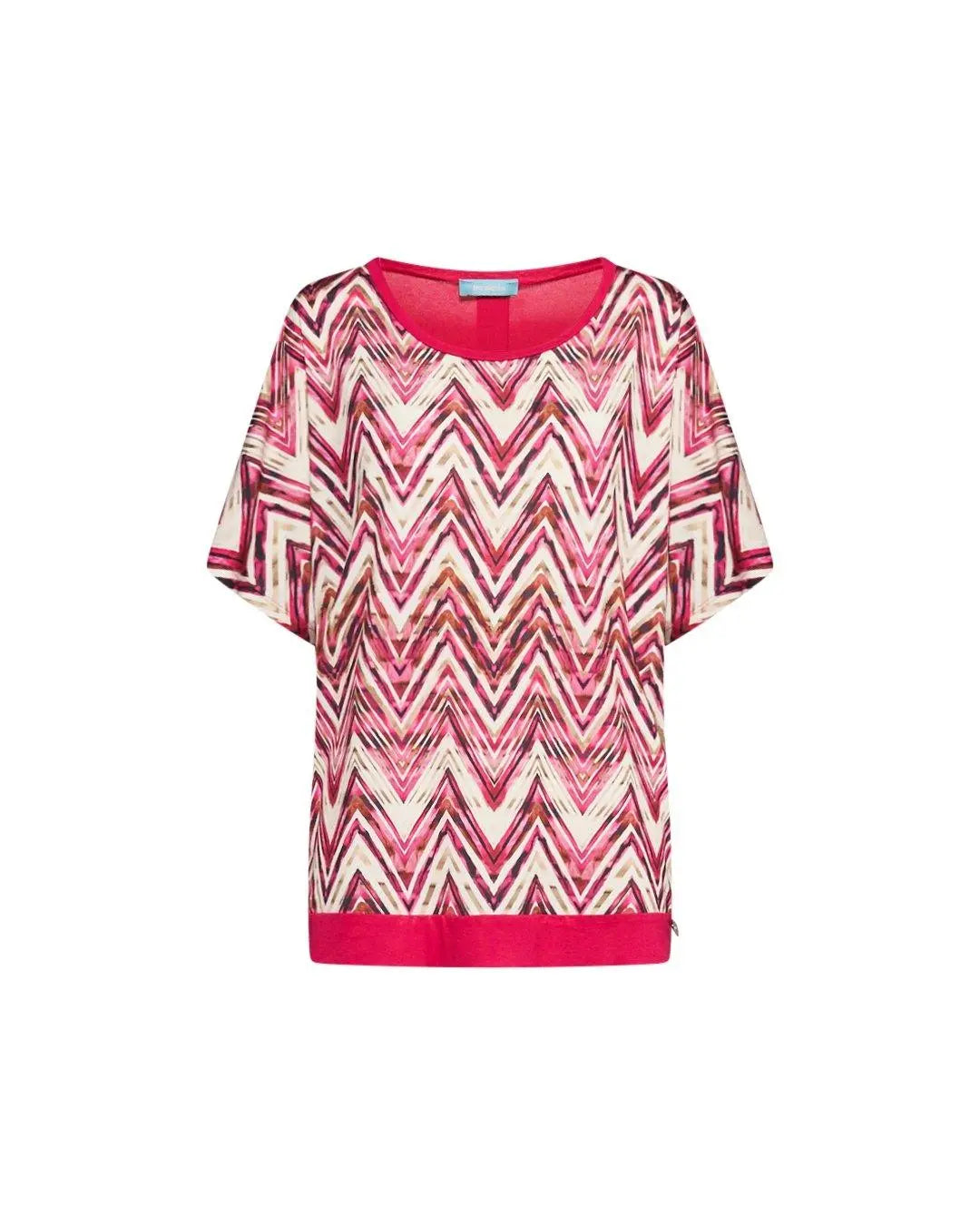 Maglia in fantasia con bottoni gioiello FUXIA DORABELLA