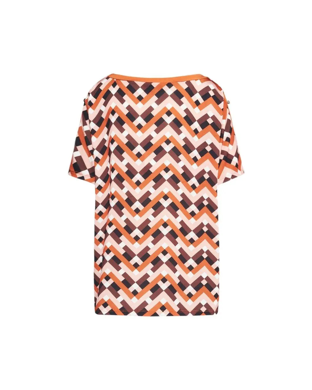 Maglia in fantasia con dettaglio bottoncini ARANCIO DORABELLA PIU'