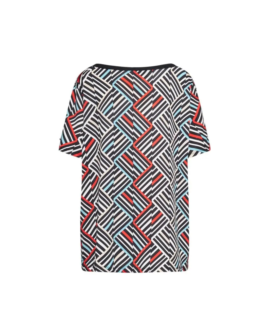 Maglia in fantasia con dettaglio bottoncini BIANCO-NERO DORABELLA PIU'