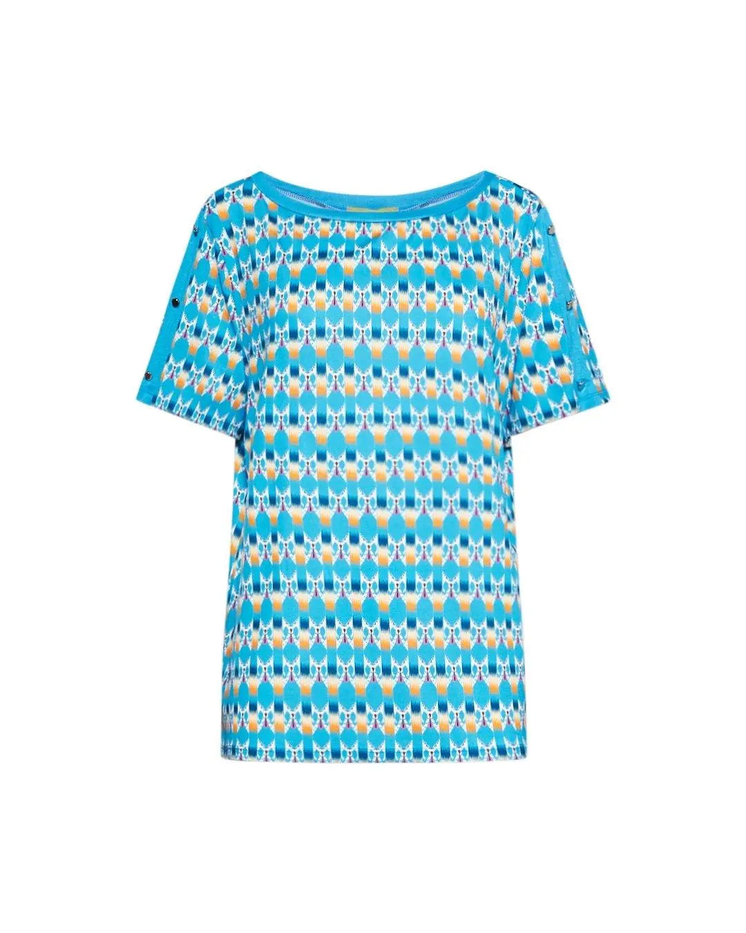 Maglia in fantasia con dettaglio bottoncini TURCHESE DORABELLA PIU' 49