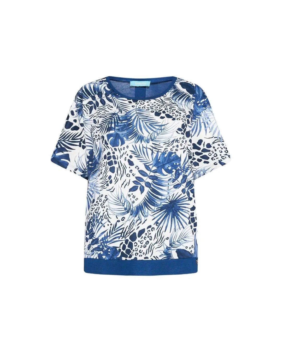 Maglia in fantasia con dettaglio bottoni BLU-PANNA DORABELLA XXL