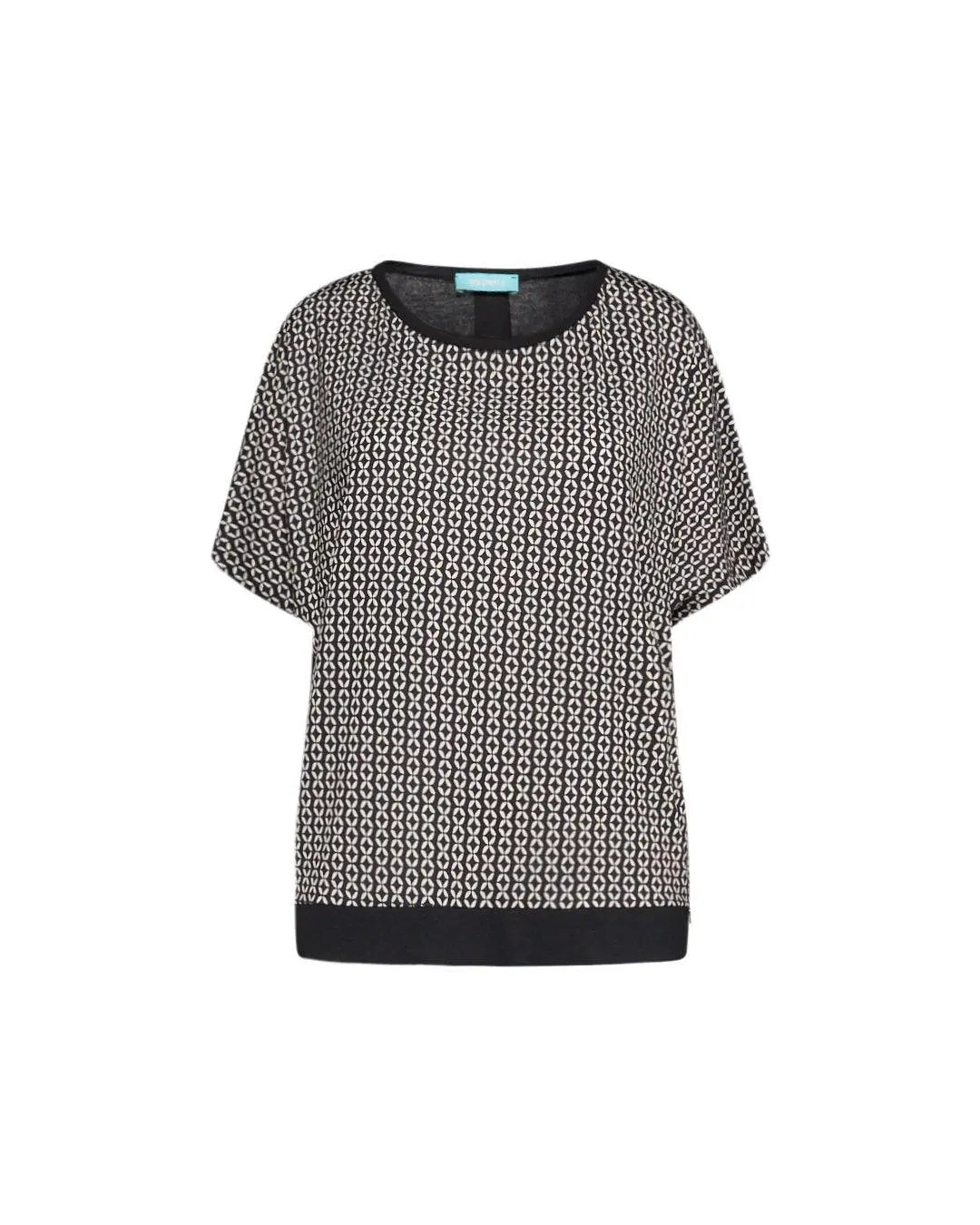 Maglia in fantasia con dettaglio bottoni NERO-BEIGE DORABELLA XXL