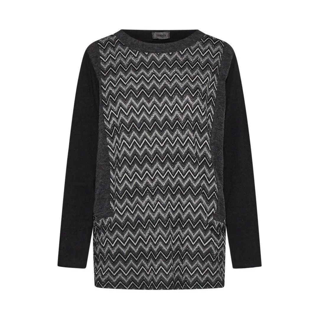 Maglia in fantasia geometric NERO-GRIGIO DORABELLA XXL