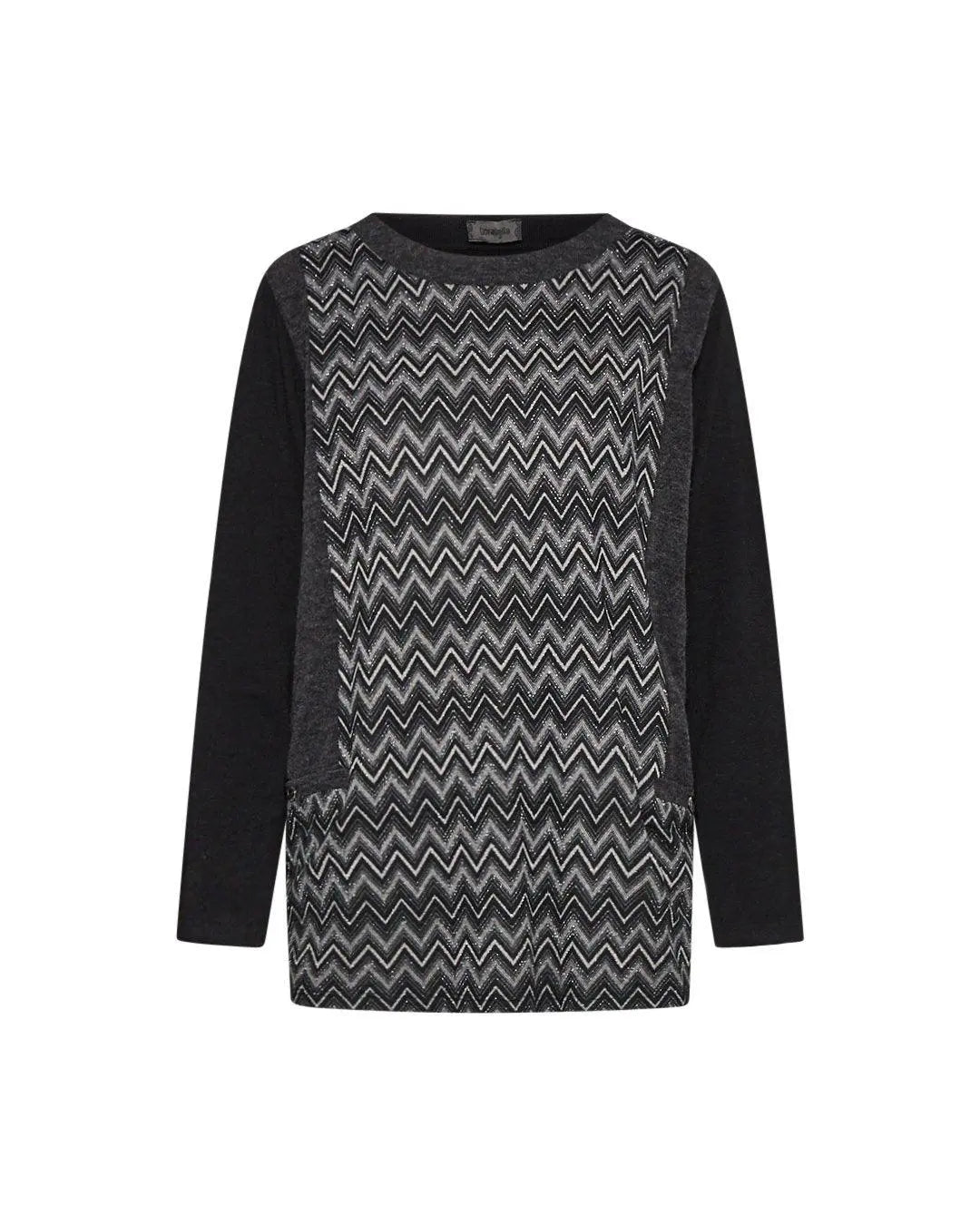 Maglia in fantasia geometric NERO-GRIGIO DORABELLA XXL