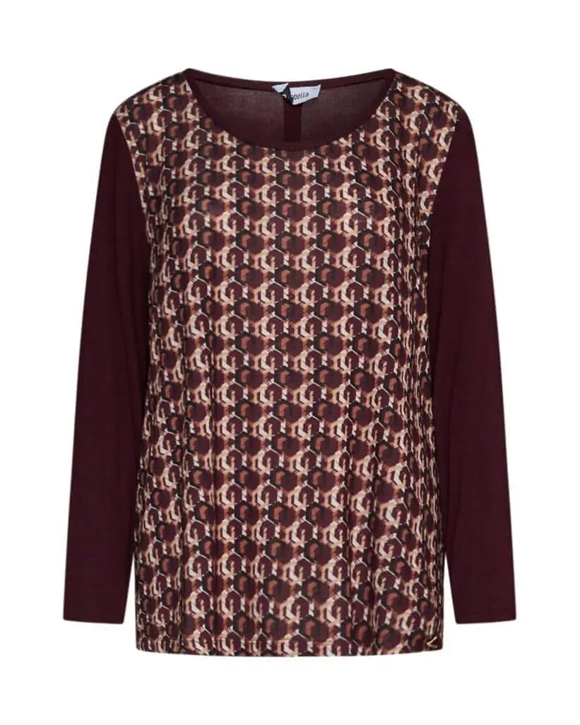 Maglia in fantasia geometrica BORDEAUX DORABELLA PIU'