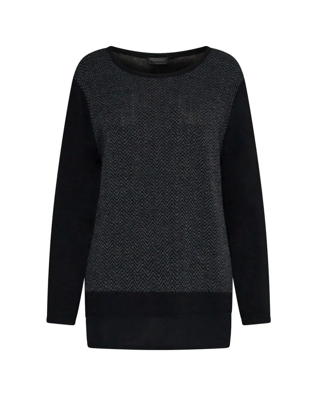 Maglia in fantasia geometrica NERO-GRIGIO DORABELLA