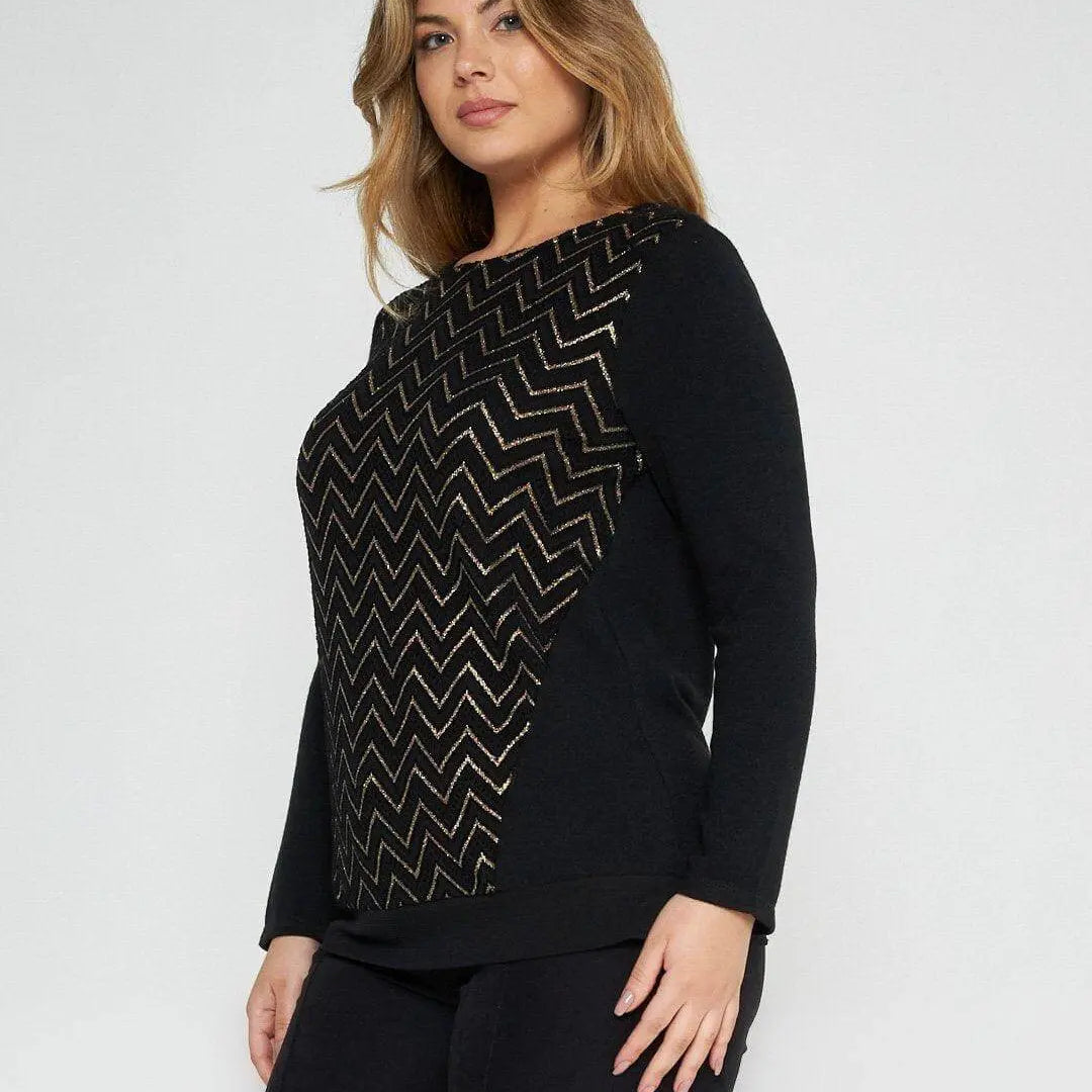 Maglia in fantasia oro NERO DORABELLA XXL