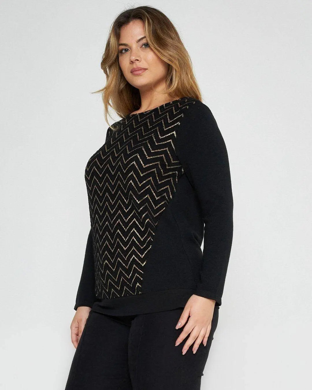 Maglia in fantasia oro NERO DORABELLA XXL