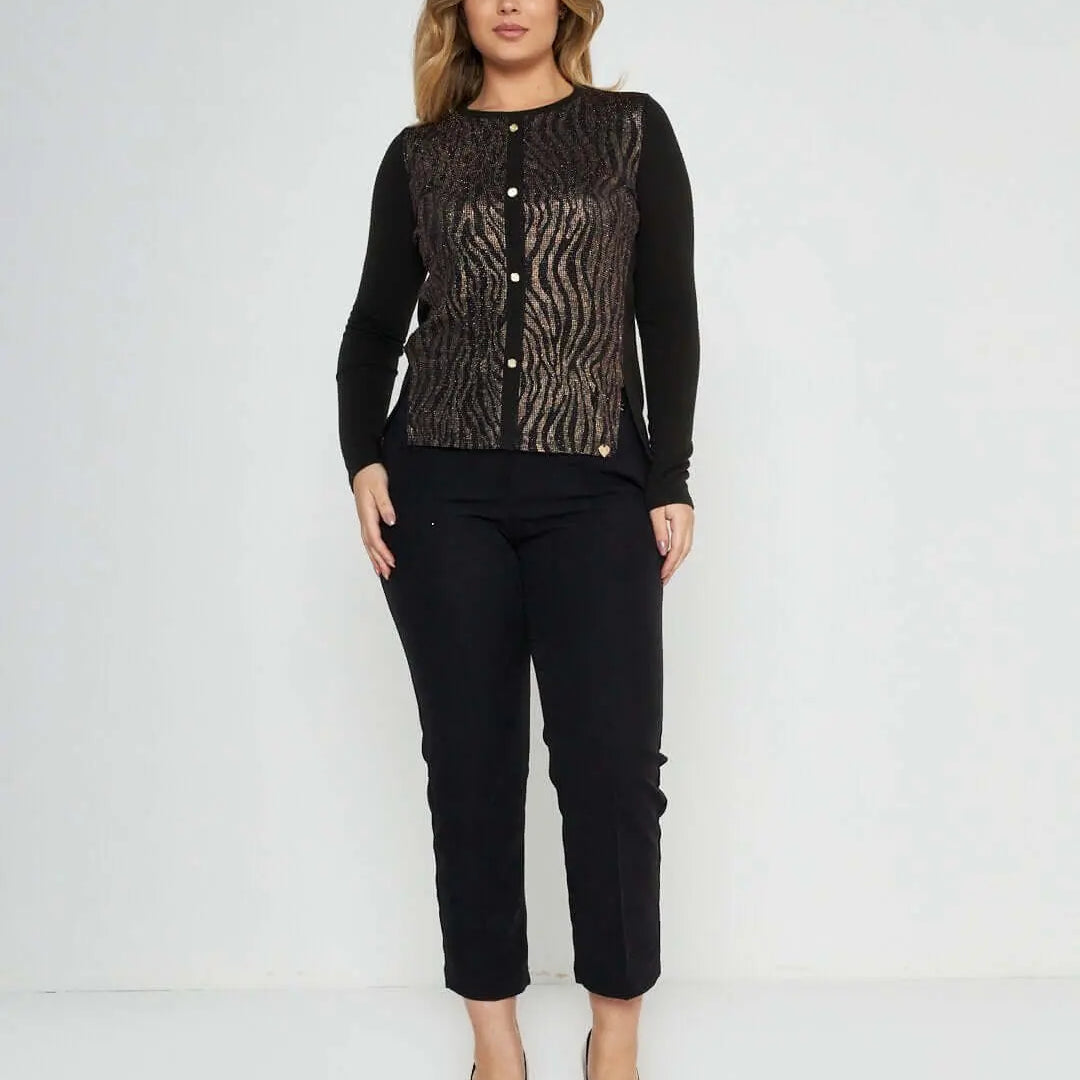 Maglia in fantasia pitonata lurex BRONZO DORABELLA XXL