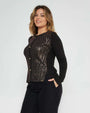 Maglia in fantasia pitonata lurex BRONZO DORABELLA