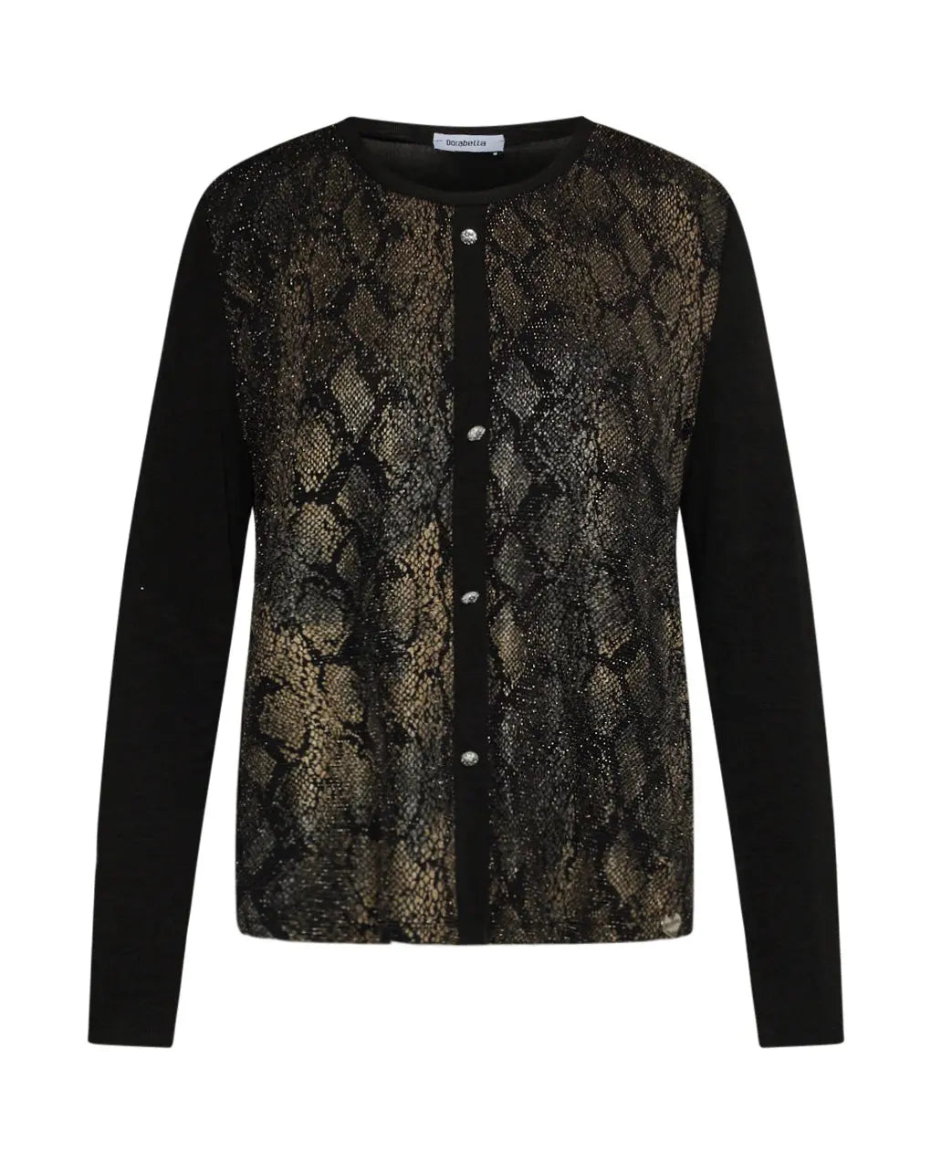 Maglia in fantasia pitonata lurex NERO DORABELLA