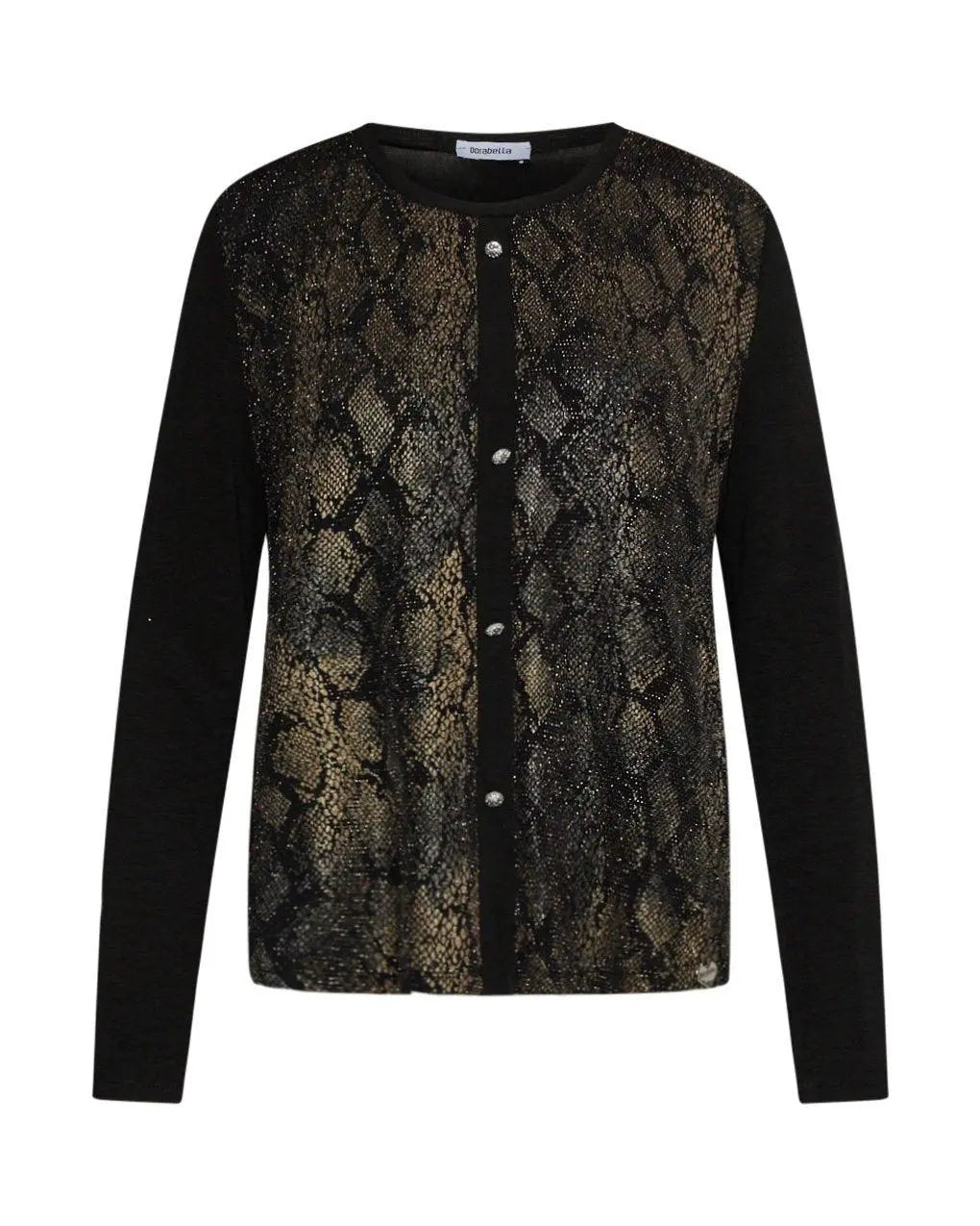 Maglia in fantasia pitonata lurex NERO DORABELLA