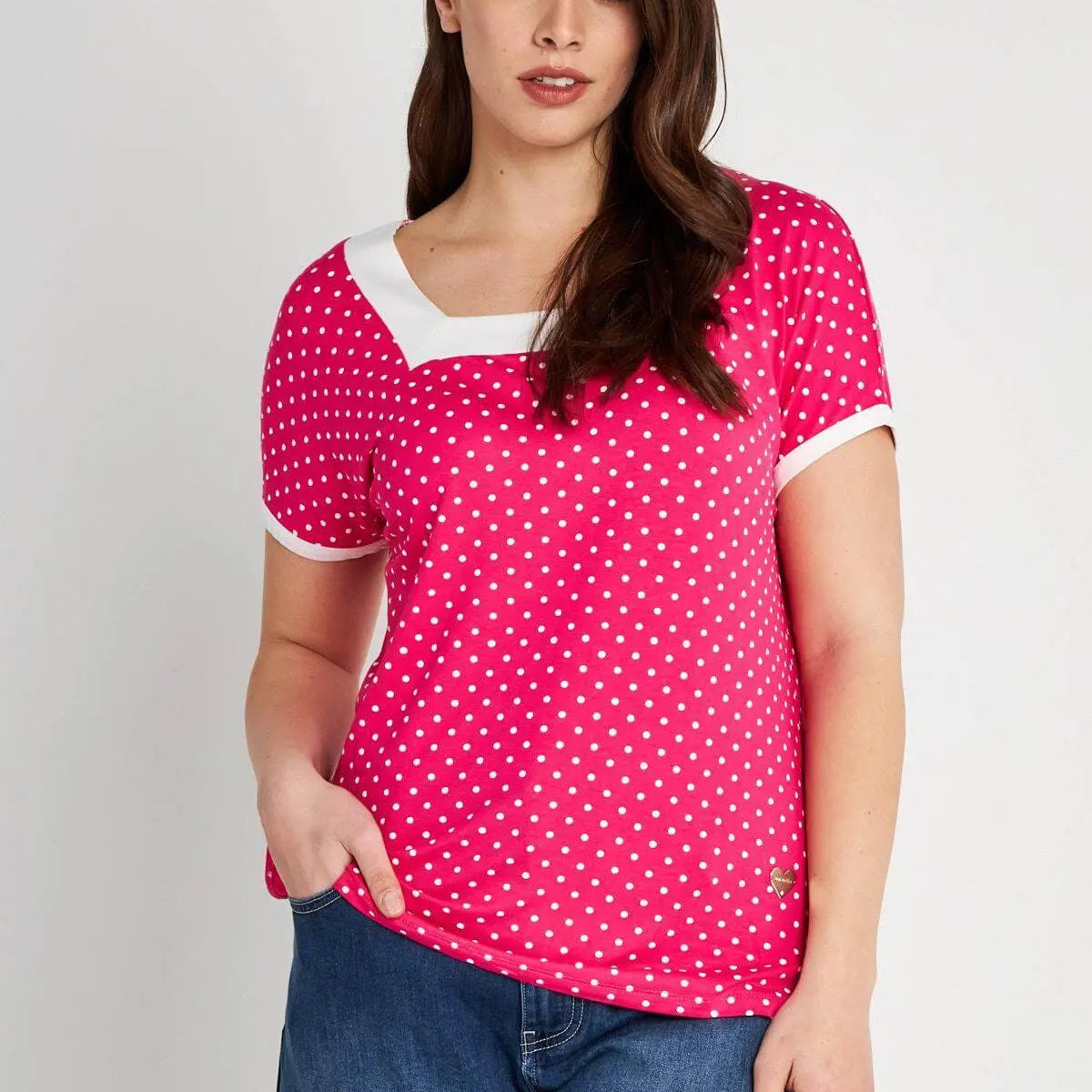 Maglia in fantasia pois GERANIO DORABELLA PIU' XL