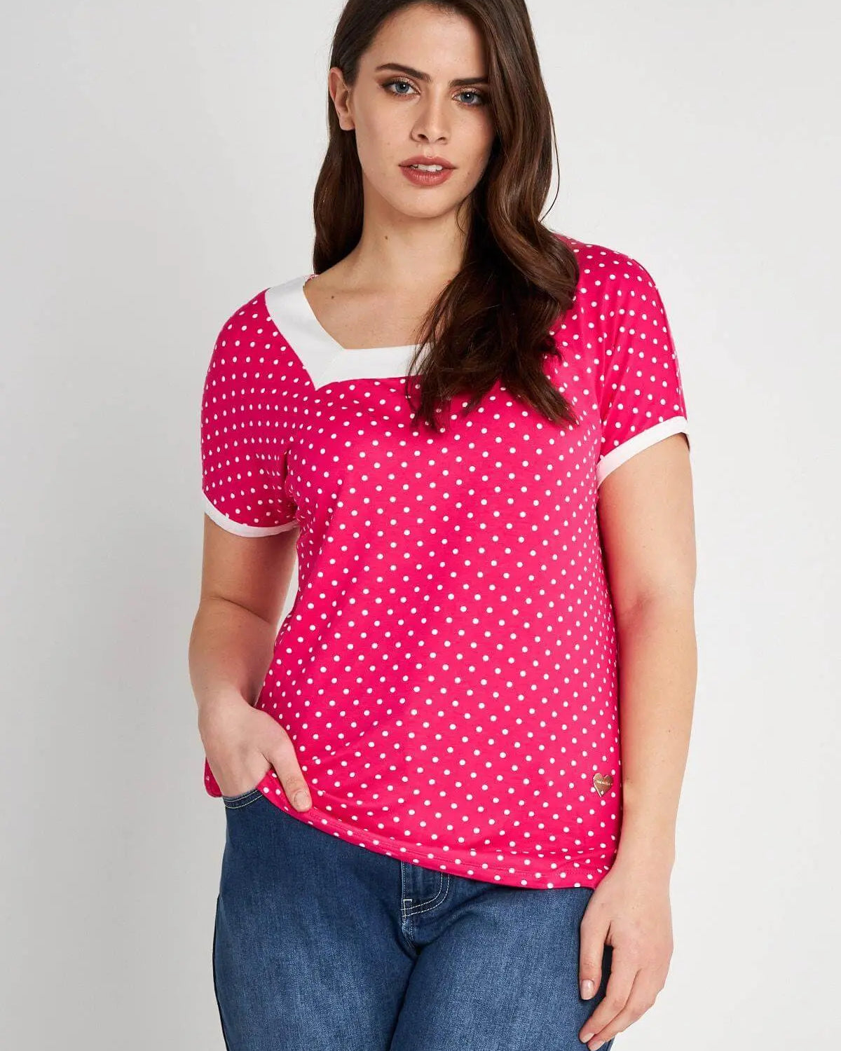 Maglia in fantasia pois GERANIO DORABELLA PIU' XL