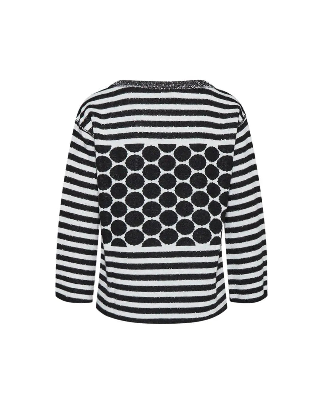 Maglia in fantasia pois e righe NERO-BIANCO IRONICA
