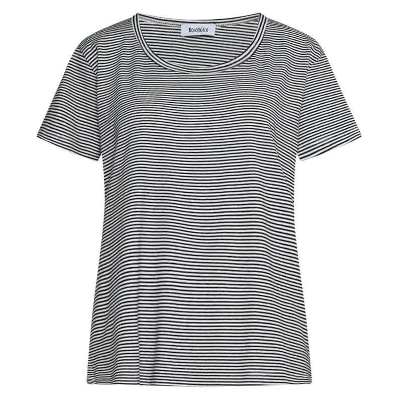 Maglia in fantasia righe LATTE-NERO DORABELLA XXL