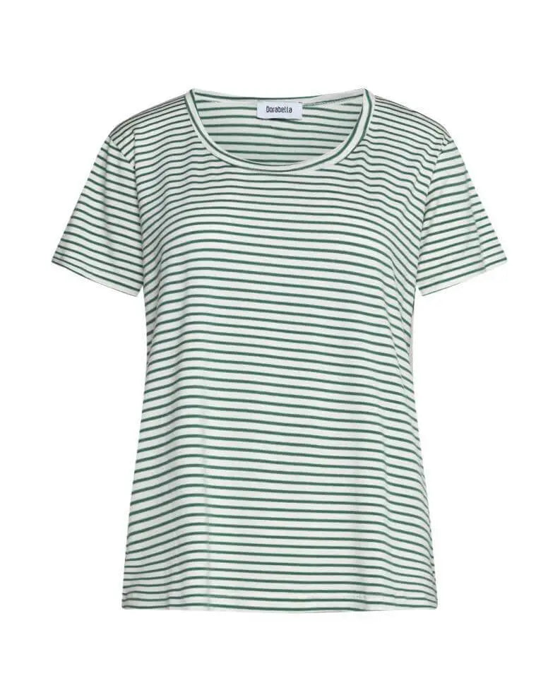 Maglia in fantasia righe LATTE-VERDE DORABELLA XXL