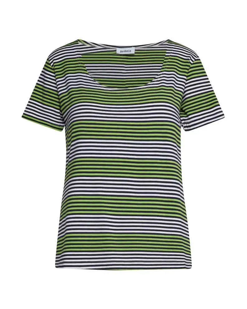 Maglia in fantasia righe PANNA-VERDE DORABELLA XXL