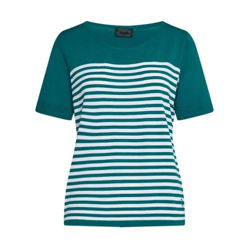 Maglia in fantasia righe SMERALDO-BIANCO DORABELLA XL