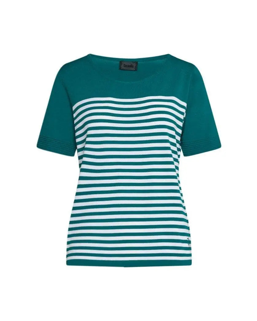 Maglia in fantasia righe SMERALDO-BIANCO DORABELLA XL