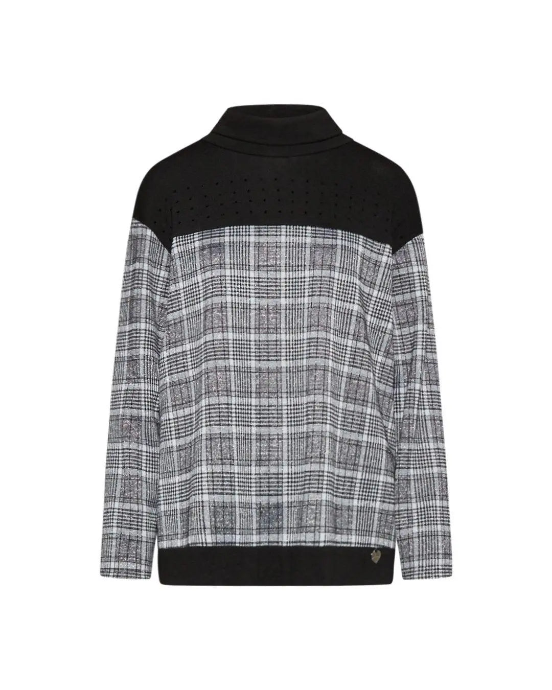 Maglia in fantasia tartan NERO-ARGENTO DORABELLA XXL