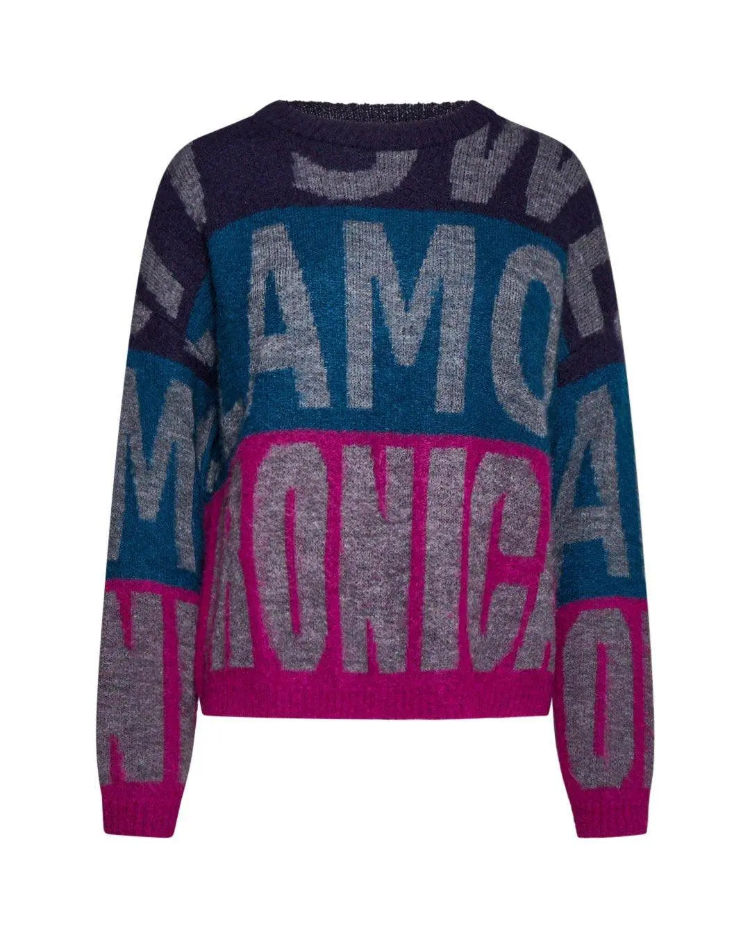 Maglia in lana FUXIA-GRIGIO IRONICA L