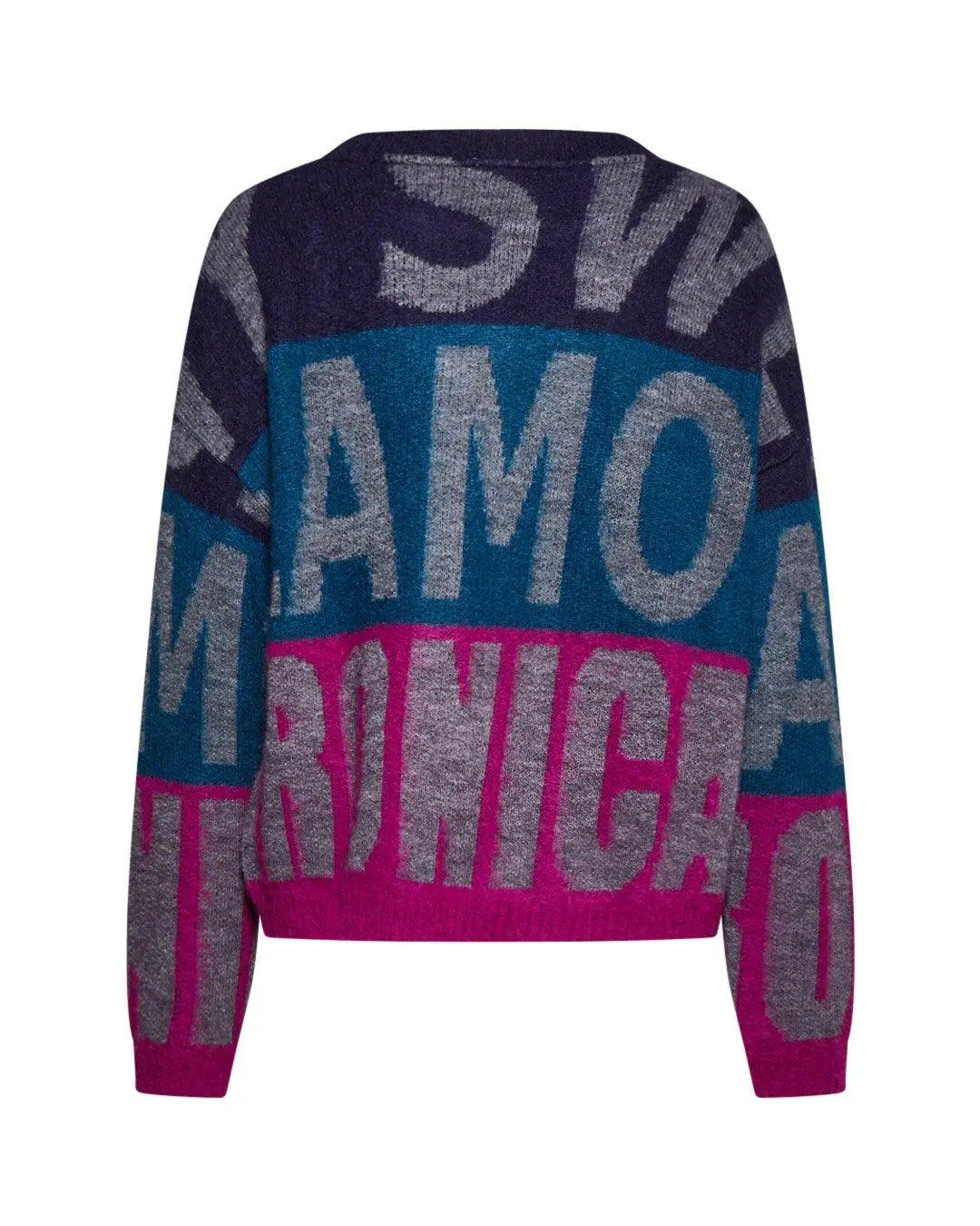 Maglia in lana FUXIA-GRIGIO IRONICA