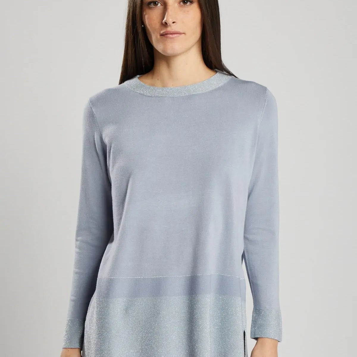 Maglia in lurex AZZURRO IRONICA XL
