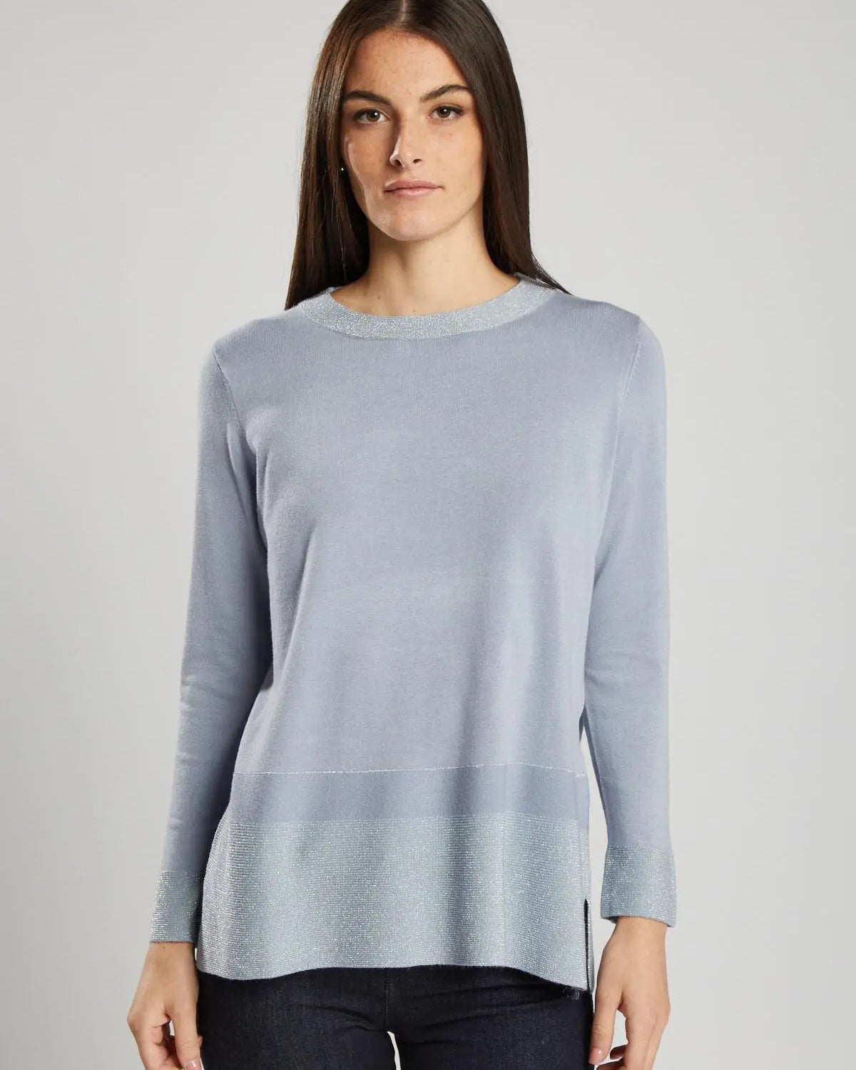 Maglia in lurex AZZURRO IRONICA XL