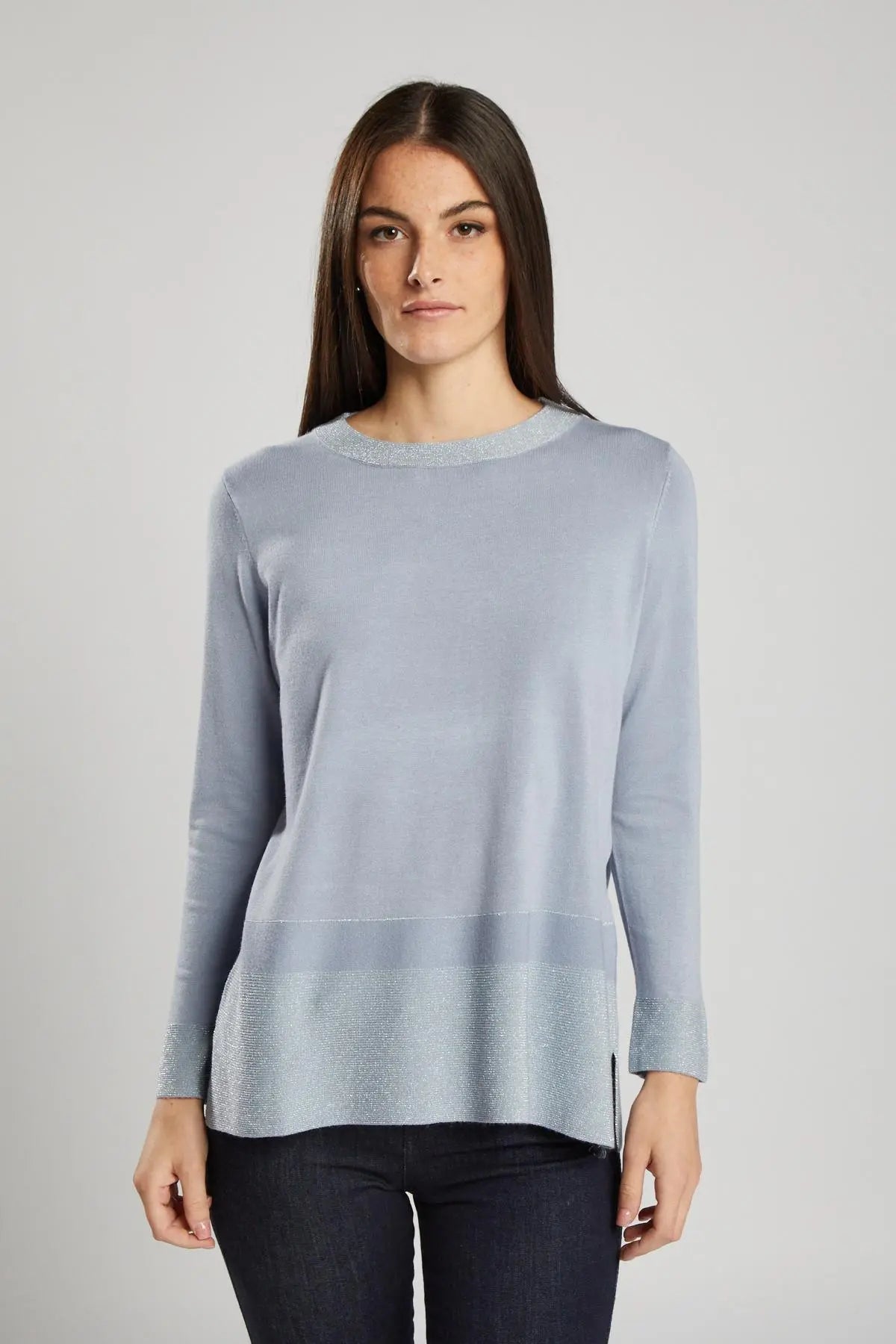 Maglia in lurex AZZURRO IRONICA XL