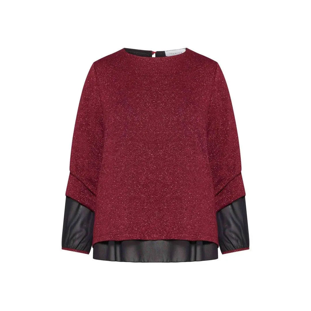 Maglia in lurex MAGENTA-NERO IRONICA 3XL