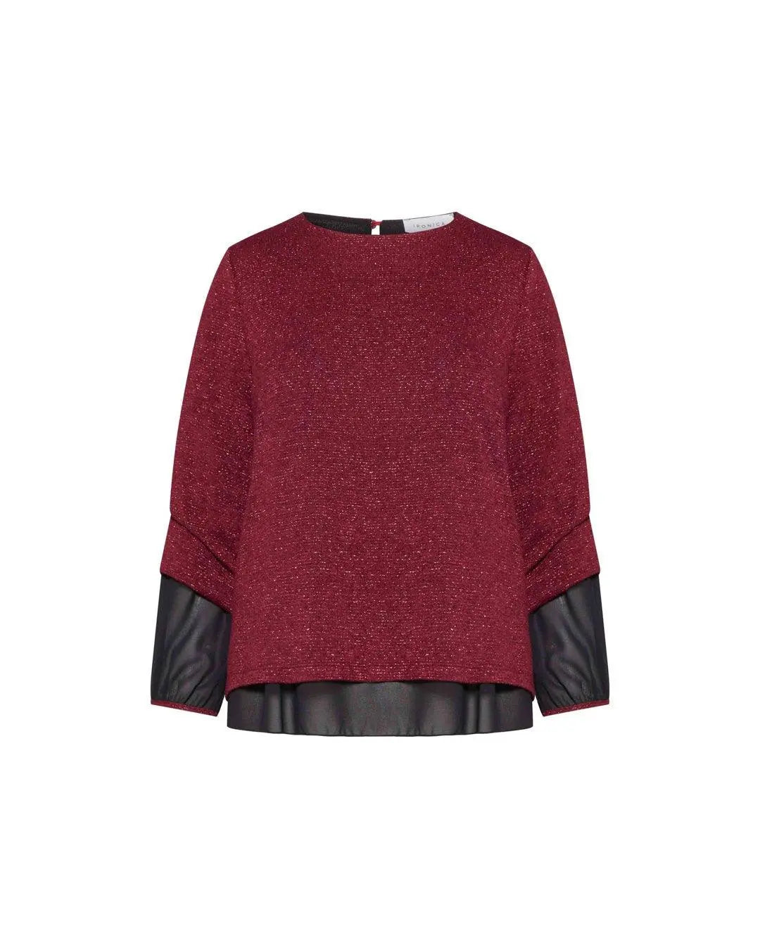 Maglia in lurex MAGENTA-NERO IRONICA 3XL