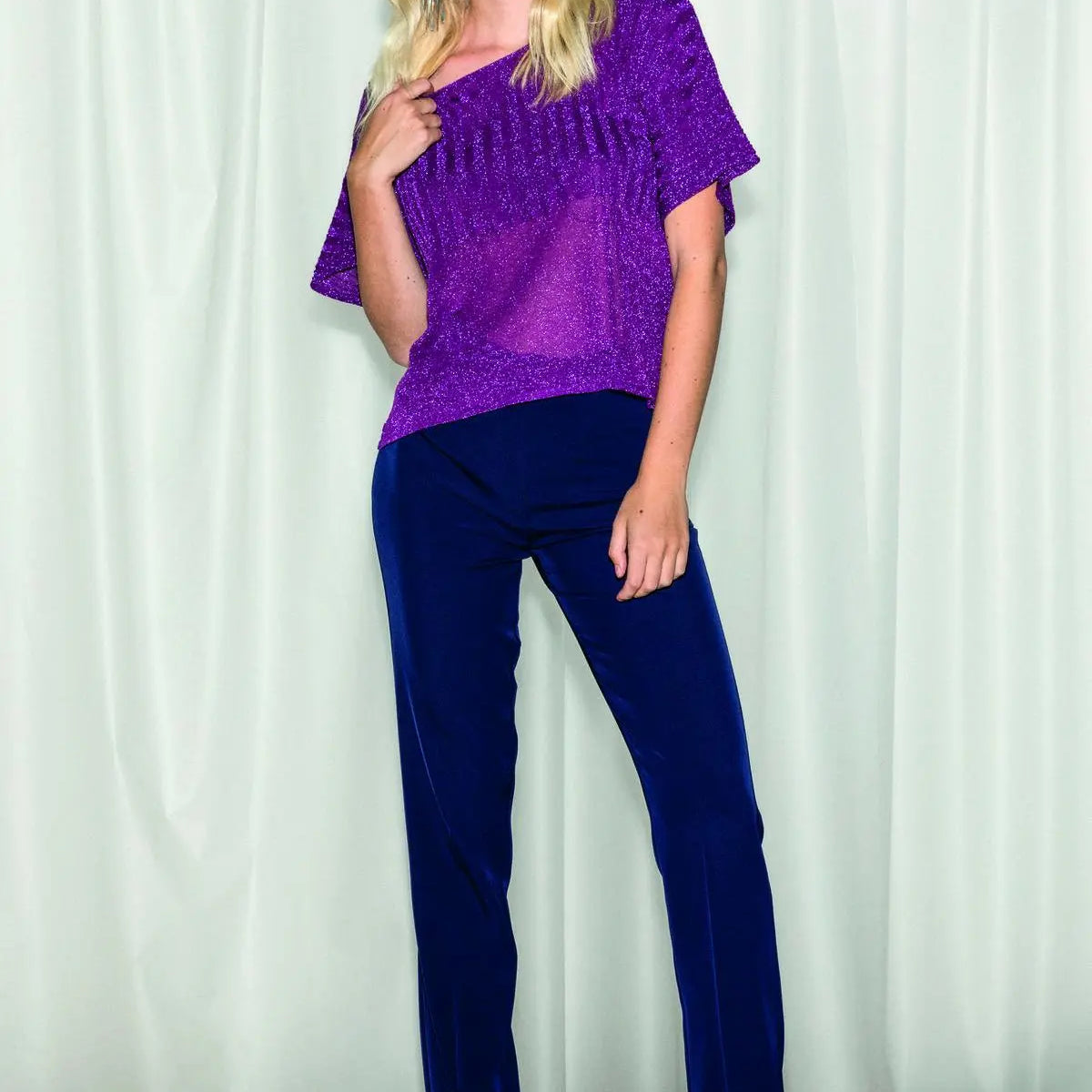 Maglia in lurex VIOLA IRONICA XL