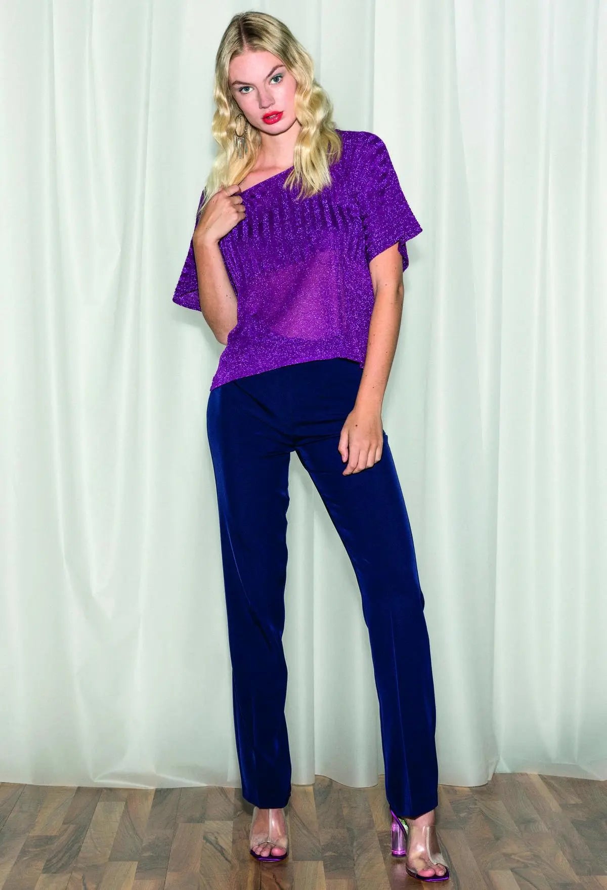 Maglia in lurex VIOLA IRONICA XL