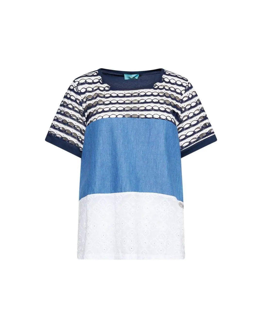 Maglia in pizzo san Gallo e traforata BLUETTE DORABELLA XXL