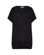 Maglia in tinta unita con dettaglio fiore in paillettes NERO DORABELLA XXL