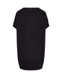 Maglia in tinta unita con dettaglio fiore in paillettes NERO DORABELLA