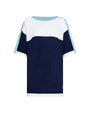 Maglia in viscosa BIANCO-BLUE NAVY DORABELLA CURVY XL