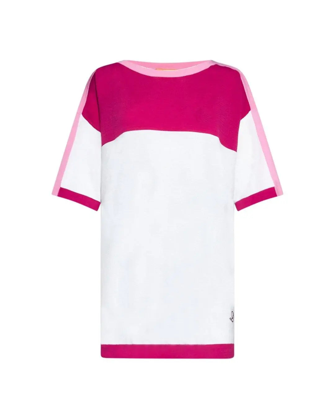 Maglia in viscosa FUXIA-BIANCO DORABELLA CURVY XL