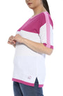 Maglia in viscosa FUXIA-BIANCO DORABELLA CURVY