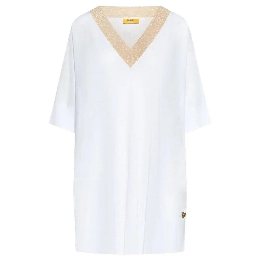 Maglia in viscosa con scollo V BIANCO DORABELLA CURVY XL