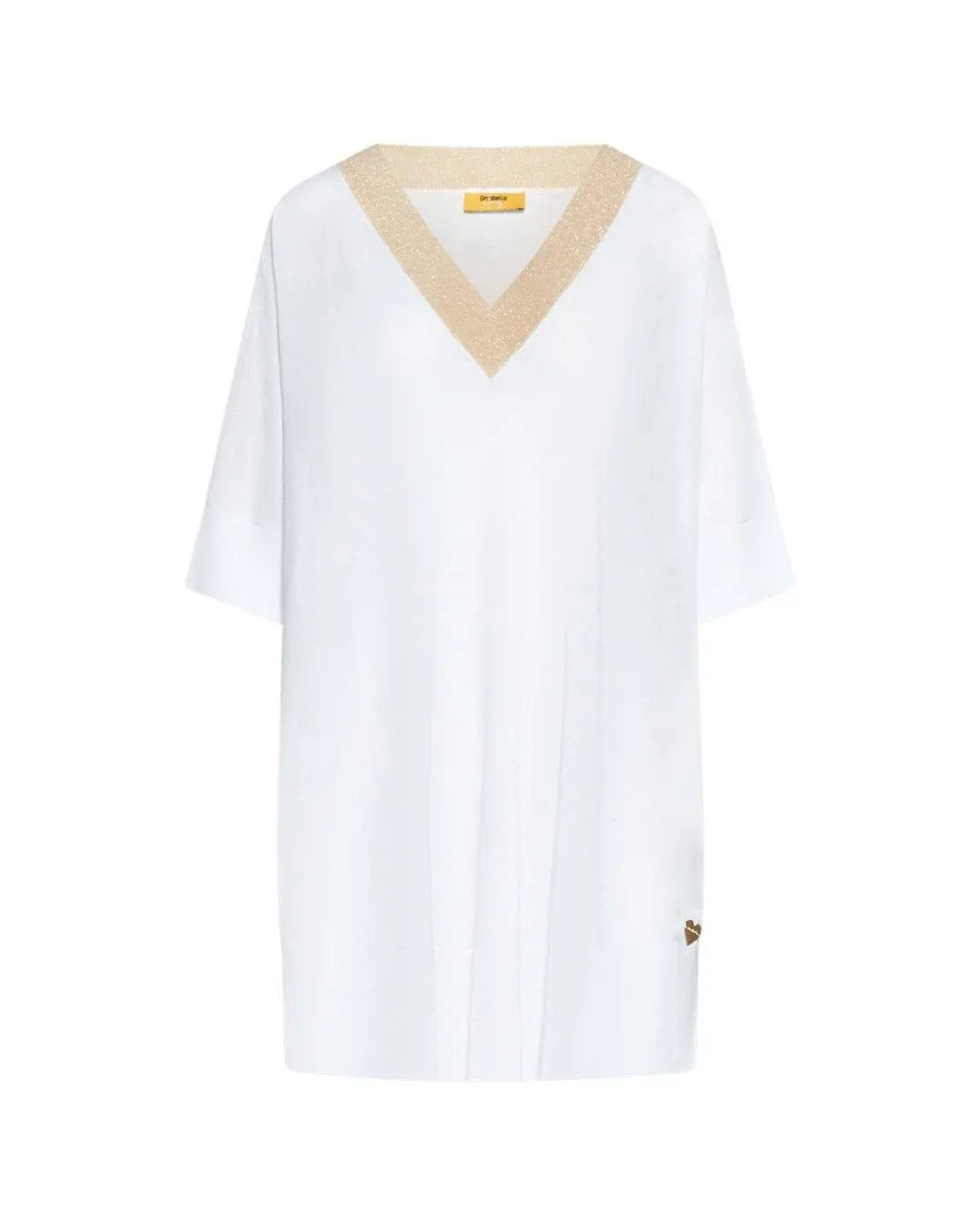 Maglia in viscosa con scollo V BIANCO DORABELLA CURVY XL