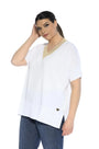 Maglia in viscosa con scollo V BIANCO DORABELLA CURVY