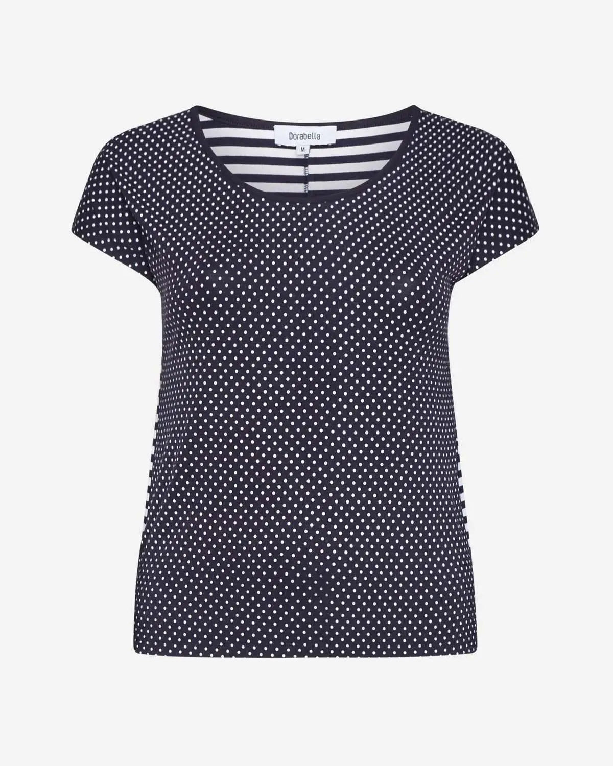Maglia in viscosa fantasia pois/righe BLU-NAVY DORABELLA PIU'
