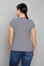 Maglia in viscosa fantasia pois/righe BLU-NAVY DORABELLA PIU'
